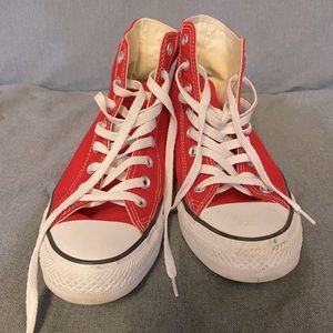 Red size 10 Converse High Tops